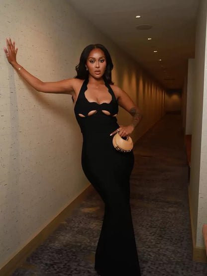 Brown Midnight Silhouette Cut-Out Maxi Dress