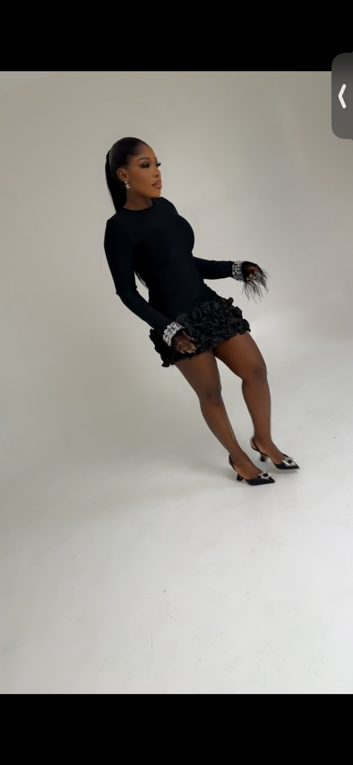 Noir Bloom Mini Dress
